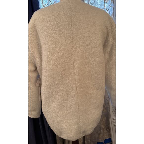 Haven Well Within Talbots White/ Ivory Reversible Sherpa Quilted Jacket Size L - Picture 6 of 9